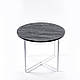 Журнальний столик круглий Модерн М білий вугільний камінь, фото 2