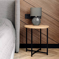 Журнальний столик круглий Модерн S чорний дуб