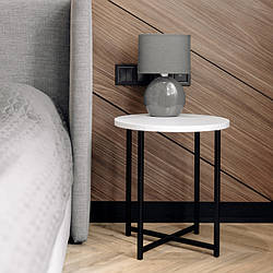 Журнальний столик круглий Модерн S чорний ст білий