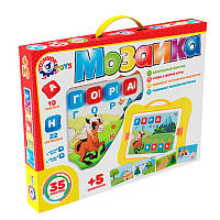 Дитяча розвиваюча "Мозаїка" ТехноК 8218TXK, 5 картинок 35 фішок, World-of-Toys