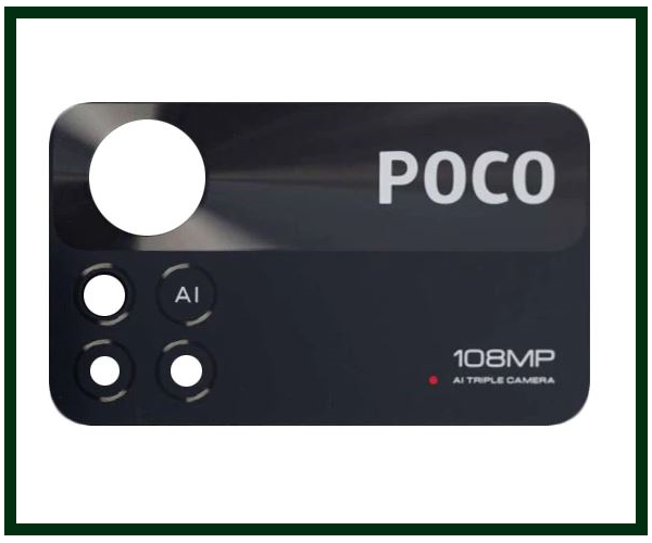 Скло (віконце камери) для Xiaomi Poco X4 Pro 5G, 108Mpx, black