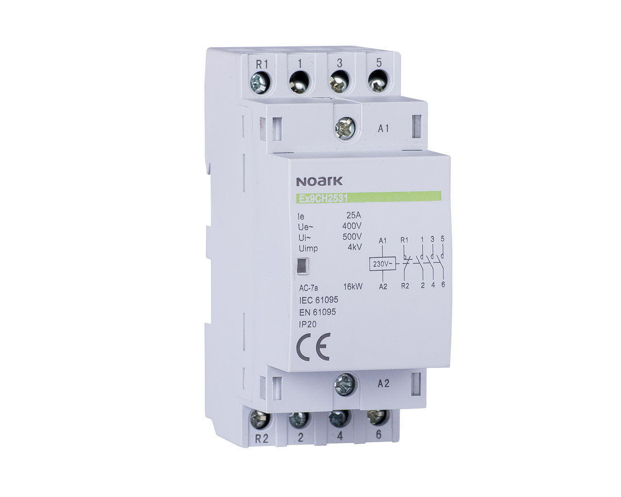 Модульний контактор Noark 25А 3NO+1NC 230V Ex9CH2531 107020