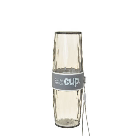 Пляшка для води з двох склянок CUP 380 мл сірий, фото 1