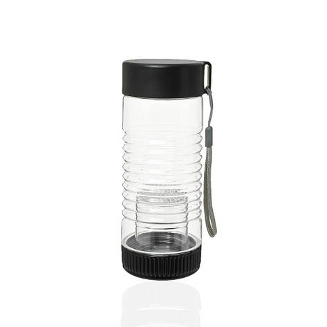 Пляшка пластикова 450ml із заварником для ягід чорний, фото 1