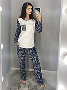 Піжама жіноча Кофта і штани Турецький трикотаж з котиками