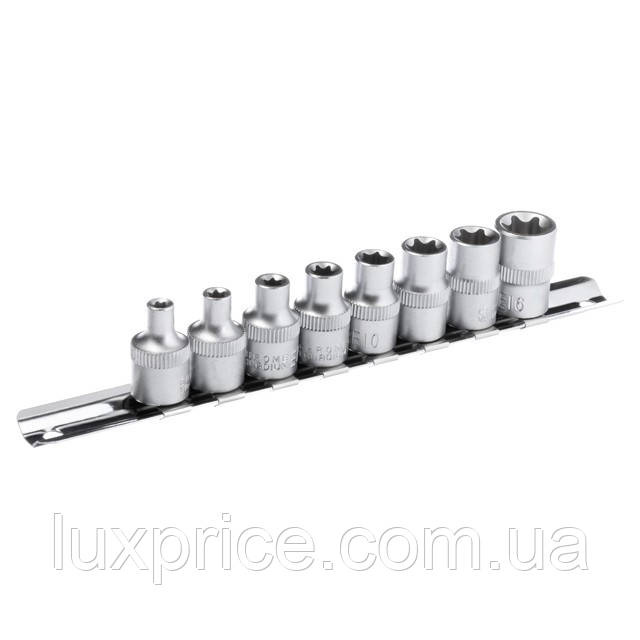 Набір голівок TORX 8шт, E5-E16, 3/8" INTERTOOL ET-6015 Luxprice, фото 1