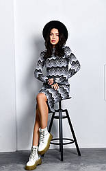 Сукня по фігурі вязаний теплый трикотаж в полоску