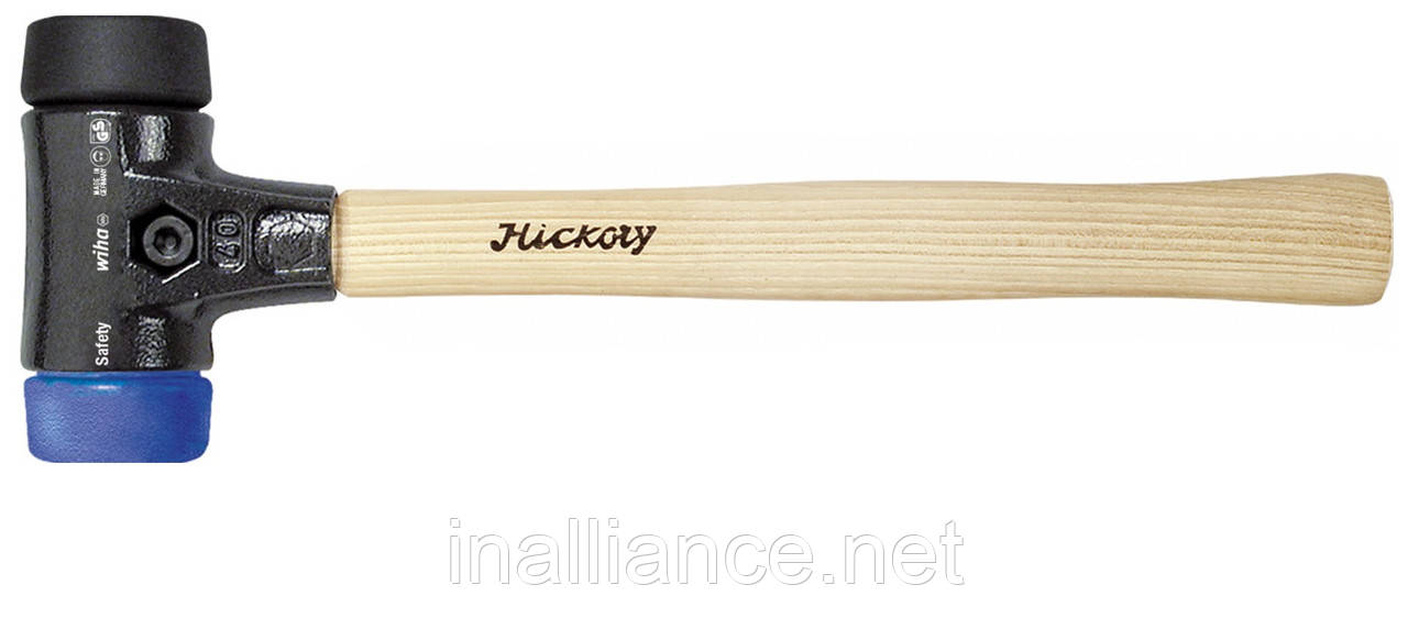 Молоток 30 х 290 мм м'який еластомер/середньом'який каучук синій/чорний Safety з ручкою з карію Wiha 26649