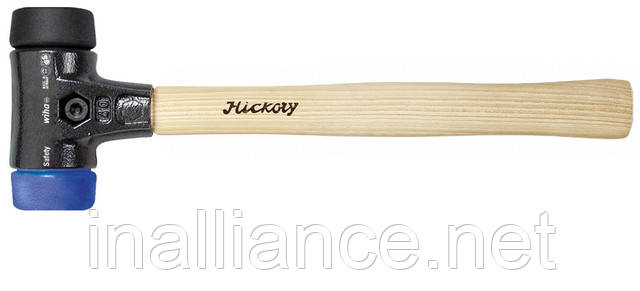 Молоток 30 х 290 мм мягкий эластомер/среднемягкий каучук синий/черный Safety с деревянной рукояткой из кария Wiha 26649