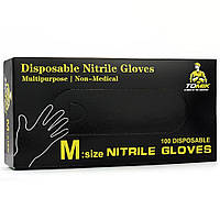Рукавички нітрилові без пудри чорні  TOMIK, розмір  M 50 пар/уп