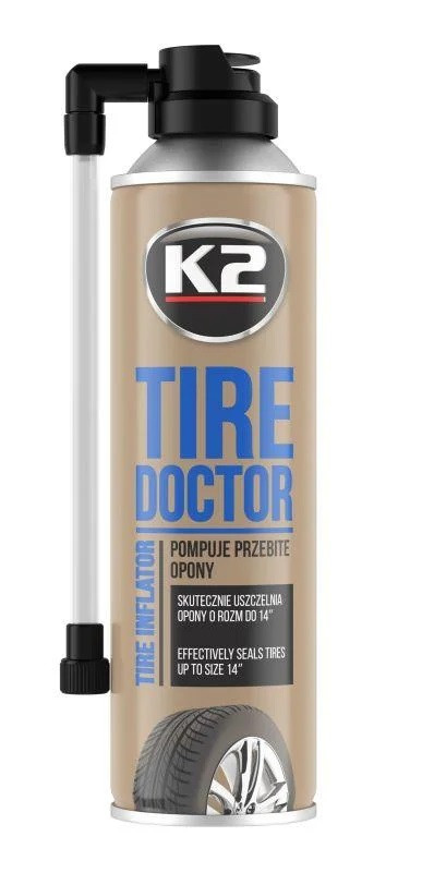 Вулканізатор шин спрей 400ml K2 Tire Doctor B-310 (до 14 радиус - 1,76 атмосфер), фото 1