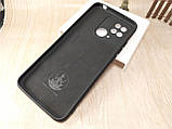 Чохол Silicone Case для Xiaomi Redmi 10C чорний, бампер чорний накладка з мікрофіброю для рядами 10с, фото 6