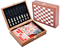 Игровой набор шахматы/лото, деревянная коробка №2519
