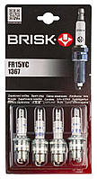 Свечи зажигания Brisk - FR15YC.4B SUPER Зазор-0.8мм,ключ-21 (Ford,ГАЗ) (1367) блистер