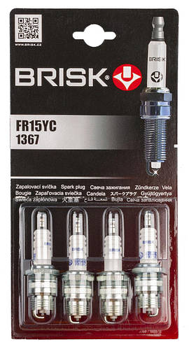 Свечи зажигания Brisk - FR15YC.4B SUPER Зазор-0.8мм,ключ-21 (Ford,ГАЗ ...