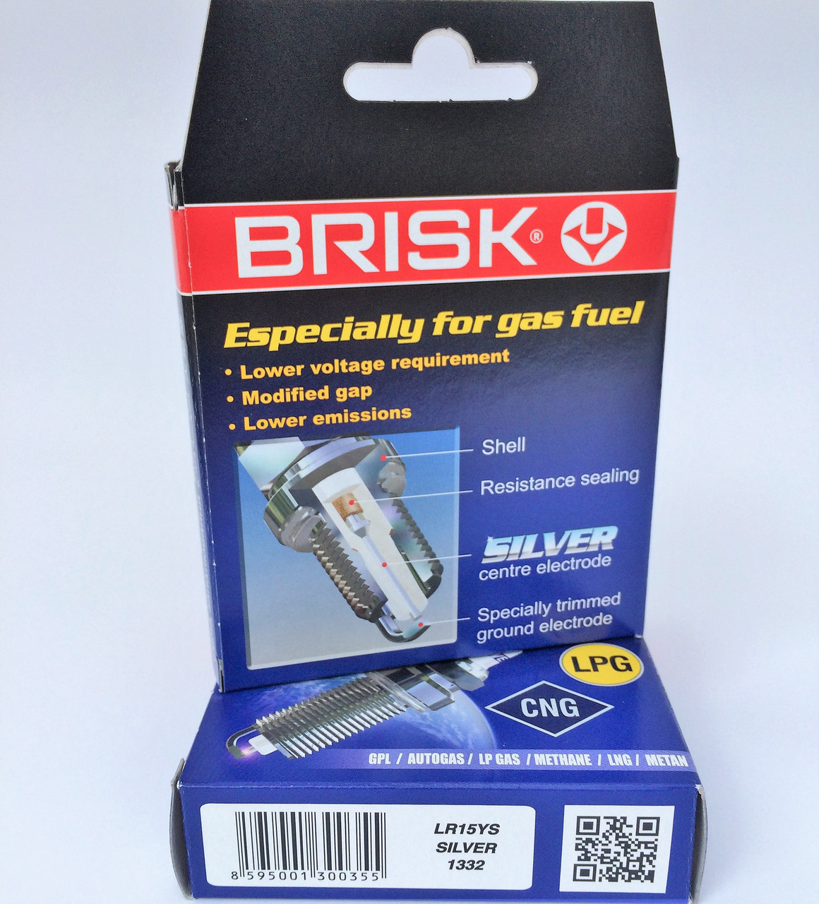 Свічки запалювання Brisk - LR15YS.4K SILVER Зазор-0.8мм,ключ-21(ВАЗ,Таврия,Сенс,Ланос (8-ми клап.) под ГБО, фото 1