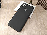 Чохол Silicone Case для Xiaomi Redmi 10A чорний, бампер накладка чорна з мікрофіброю дляредами 10а, фото 4