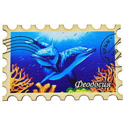 Магніт "Марка" дельфіни Феодосія