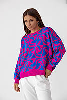 Женский яркий свитер полосы колорблок