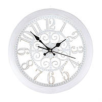 Часы кварцевые в белом пластиковом корпусе Ø 35,5 см