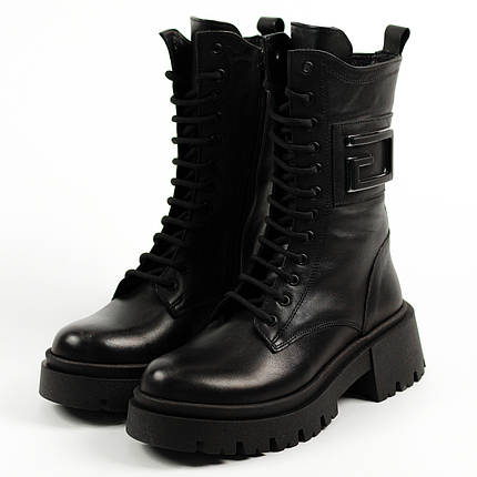 Черевики високі Evromoda 64550 38 Чорні шкіра 36, фото 1