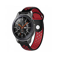 Ремінець для годинника 22 мм Nike design чорний з червоним (з кнопкою), фото 3