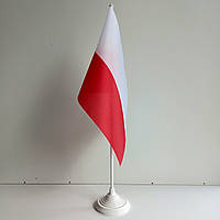 Флажок (прапорець) Польши на подставке , полиэстер , 14*23 см.