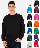 Мужской свитшот легкий Fruit of the loom тонкий без начеса Lightweight Raglan Sweat без флиса реглан свитер