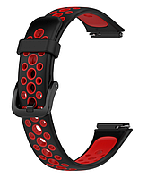 Ремешок DK Silicone Sport Band Nike для Huawei Band 7 (black / red)