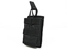 Підсумок під магазин АК/РК одинарний відкритий чорний (MOLLE, підсумок на розвантаження, жилет, РПС)