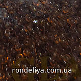 Бісер калібрований дрібний коричньовий прозорий, фото 2