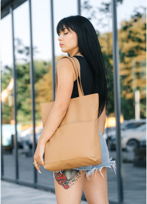 Жіноча сумка Sambag Shopper бежевий, фото 1