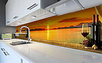 Наклейка виниловая кухонный фартук Zatarga "Закат на острове" 650х2500 мм