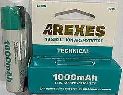 Акумулятор Arexes 18650 3.7v 1000mah з контактами для паяння