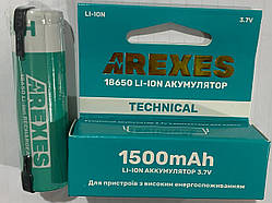 Аккумулятор Arexes 18650 3.7v 1500mah з контактами для паяння