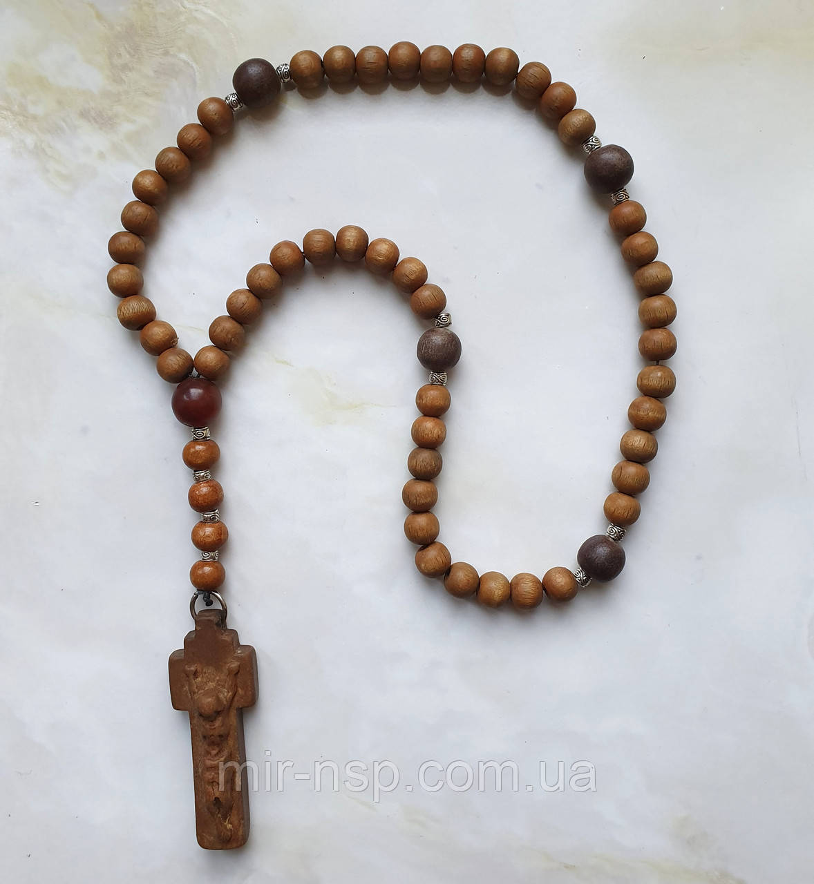 Четки розарий 50 бусин натуральное дерево 20г старые, цена 500 грн ...