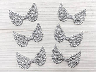 Патчі "Крила з гліттером" - Срібло