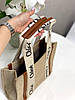 Текстильна сумка-шопер з вставками із еко-шкіри Chloe Shopper Medium Woody Beige Бежевий, фото 3