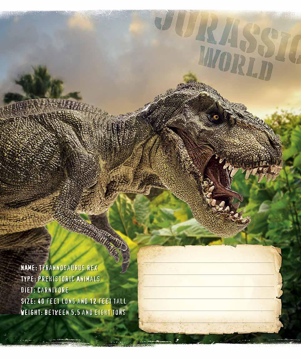 Зошит 18арк. кліт. Школярик "Jurassic world" ВД-лак №018-3030K(25)(250)