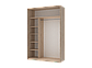 Шафа купе Doros Сіті Лайт Дуб Cонома 2 ДСП 150х60х225 (42002012), фото 2