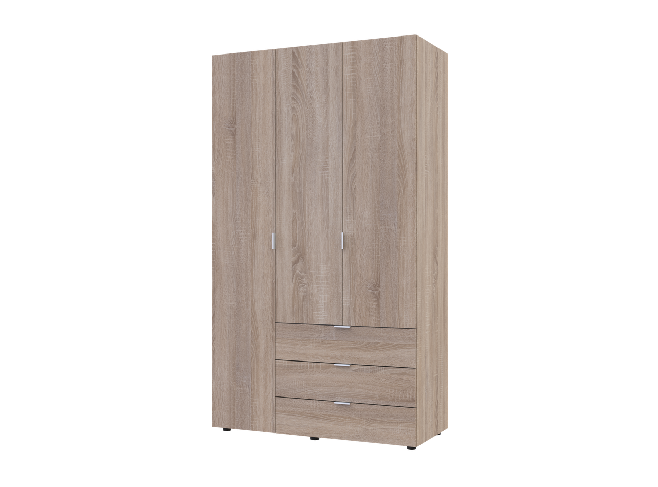 Розпашна Шафа для одягу Doros Гелар Дуб Cонома 3 ДСП 116,2х49,5х203,4 (80397559), фото 1