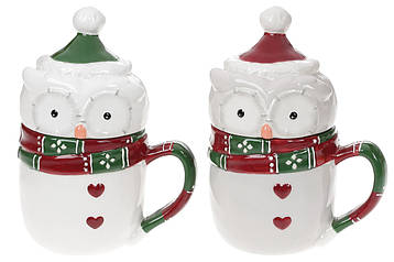 Кухоль (2шт.) керамічний Мудра сова, 350мл