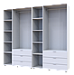 Розпашна Шафа для одягу Doros Гелар комплект Білий 3+3 ДСП 232,4х49,5х203,4 (42002119), фото 2