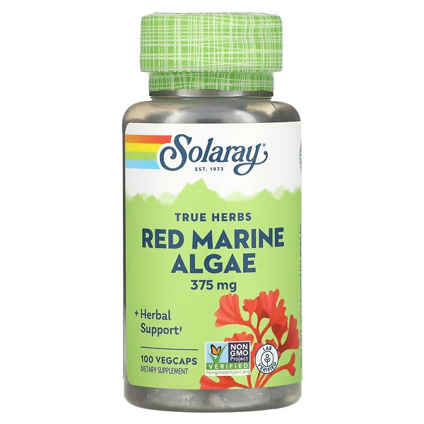 Solaray, Червоні морські водорості, 375 мг, 100 вегетаріанських капсул