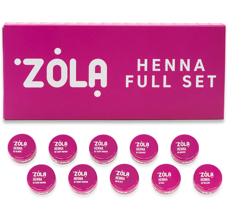 ZOLA набір хни для брів HENNA FULL SET 10 відтінків по 2,5 г