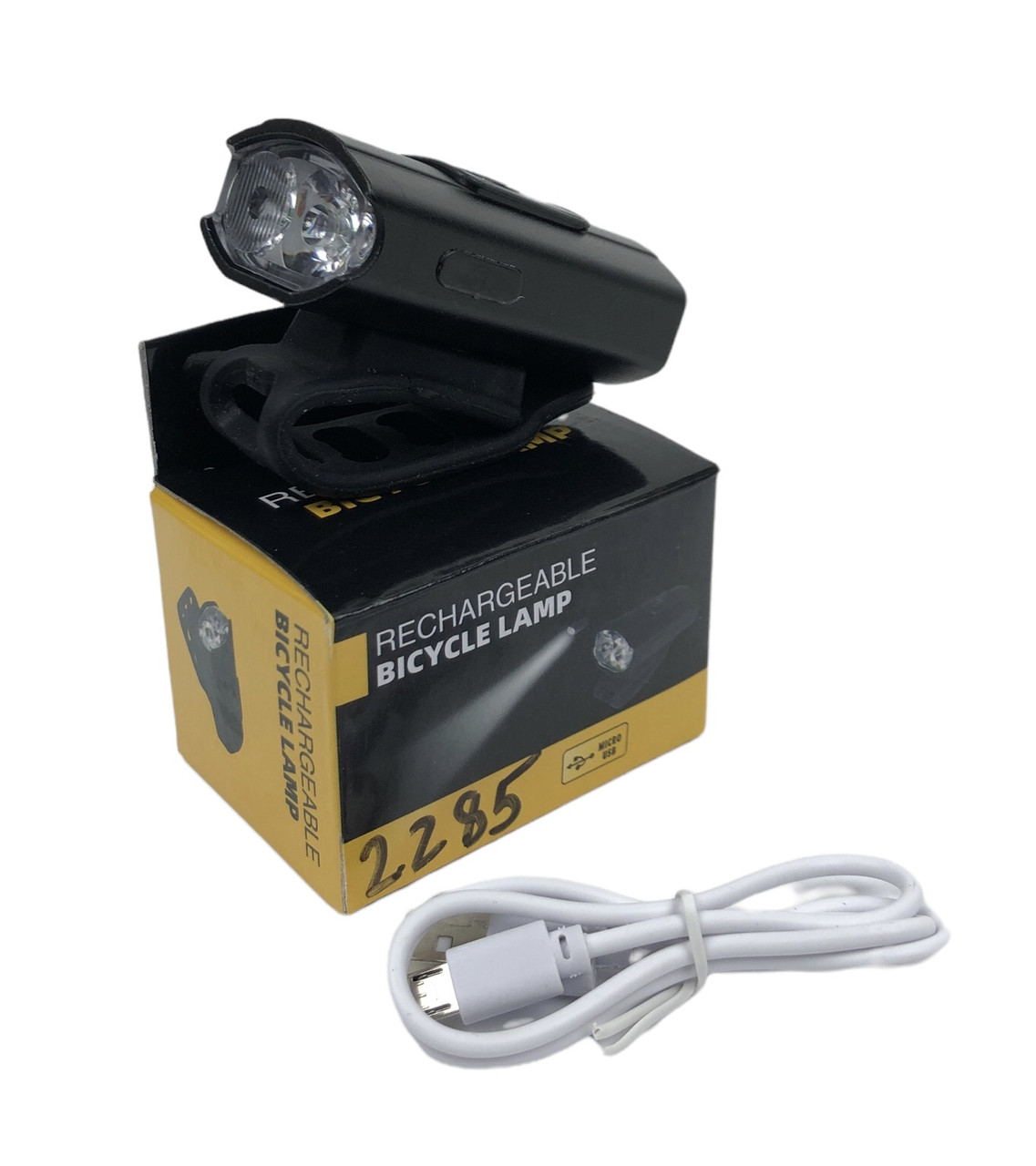Ліхтар для велосипеда 2285-2ХРЕ microUSB 6 режимів, фото 1