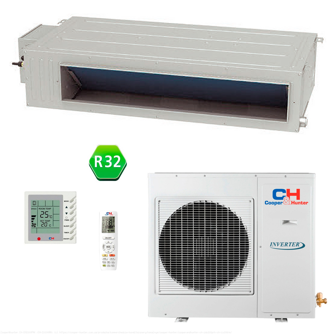 Канальний кондиціонер Cooper&Hunter CH-IDH160PRK/CH-IU160RM R32 Inverter