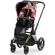 Прогулянкова коляска Cybex Priam 4.0 Blossom Dark шасі Rosegold
