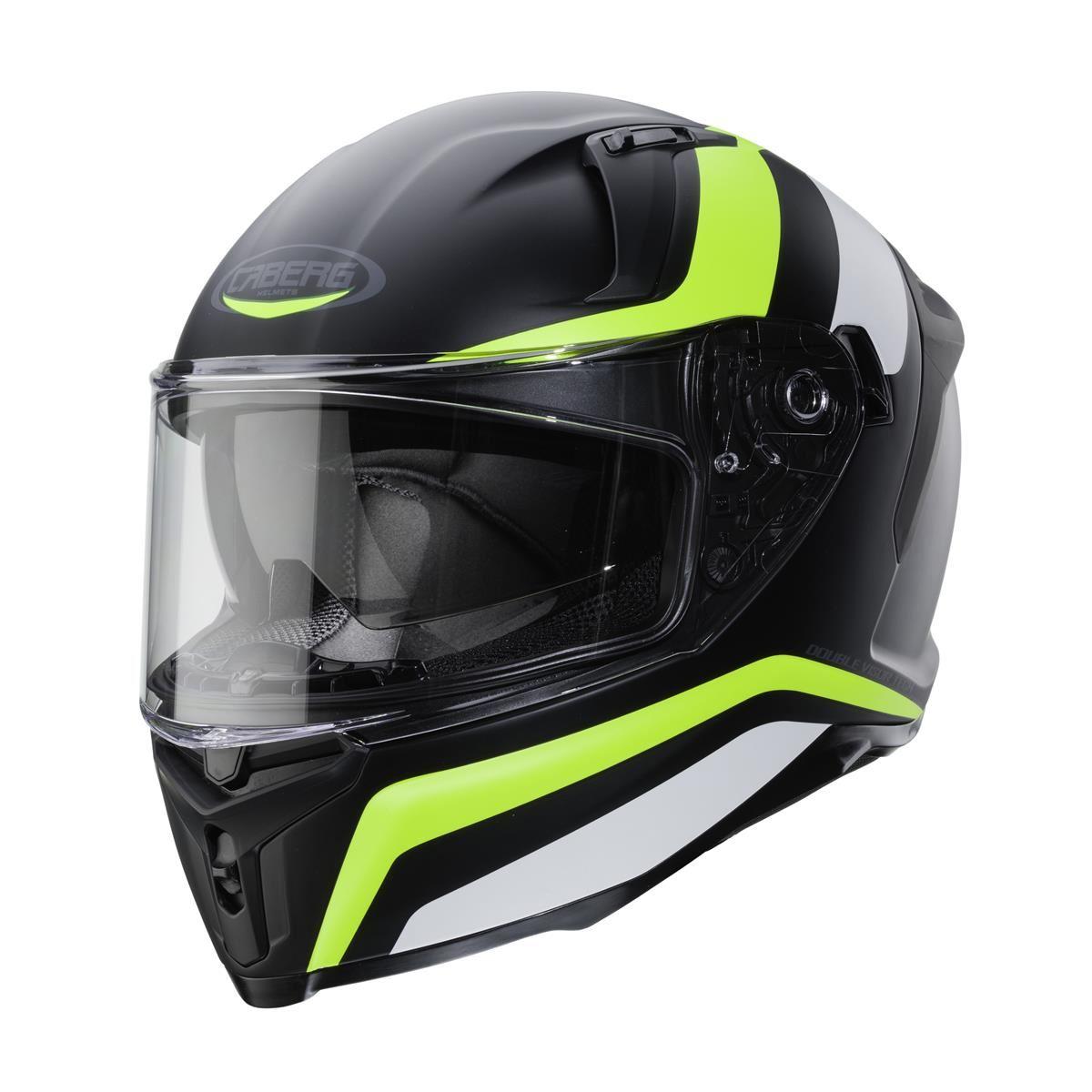 МОТОШОЛОМ ЗАКРИТИЙ CABERG AVALON BLAST КОЛІР ЧОРНИЙ МАТОВИЙ / БІЛИЙ / ЖОВТИЙ ФЛЮОРЕСЦЕНТНИЙ