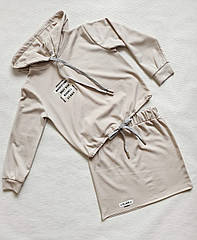 Дитячий костюм зі спідницею для дівчаток 128-146 розмір, комплект кофта зі спідницею